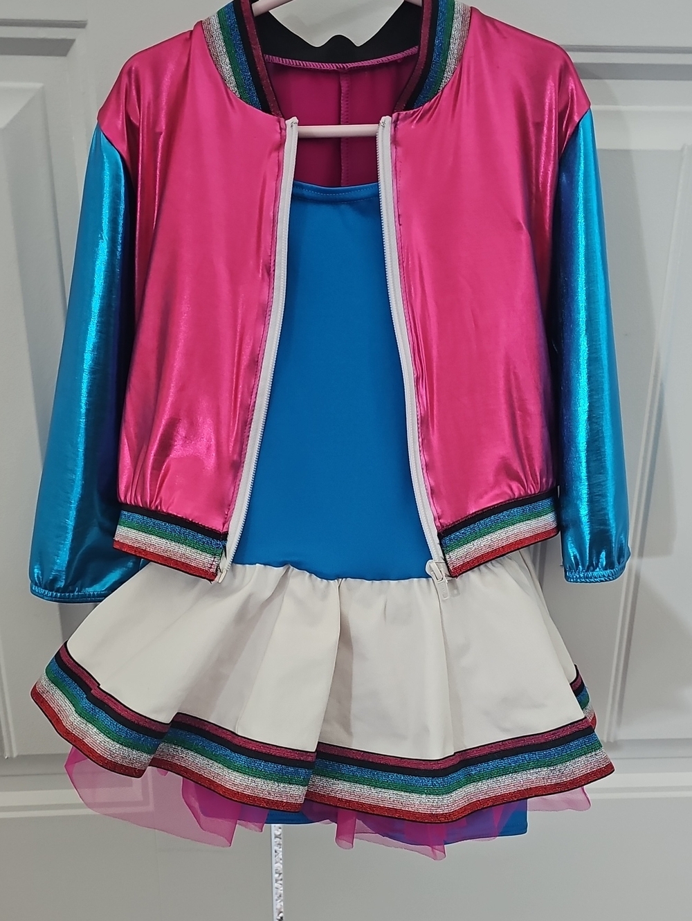 Weissman Metallic Pink & Blue Costume with Cream Skirt